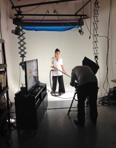 Robot America, shooting in the studio